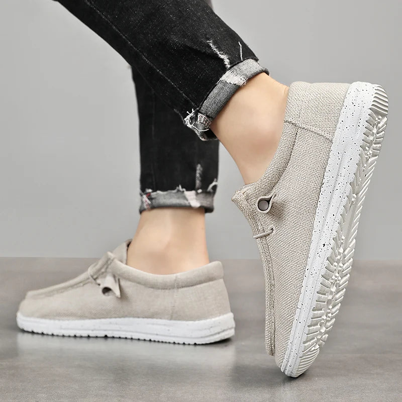 Zapatos Hombre Casual Transpirables - Ligeros Slip-On Planos Simples Cómodos Color Sólido Suela Suave Loafers