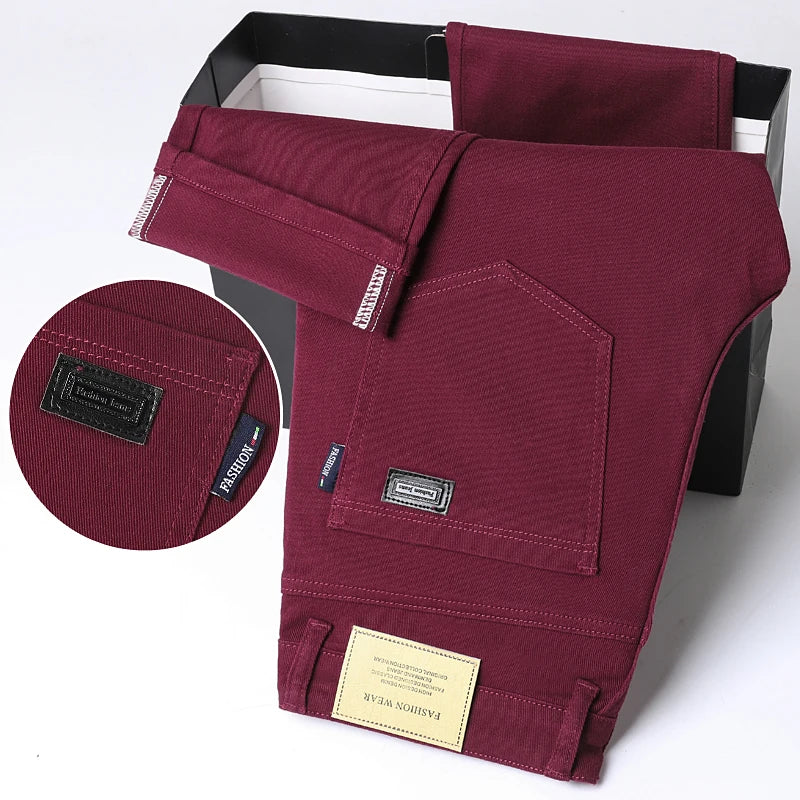 Vaqueros Hombre Business Casual Slim Fit - Pantalones Rectos Elegantes 6 Colores