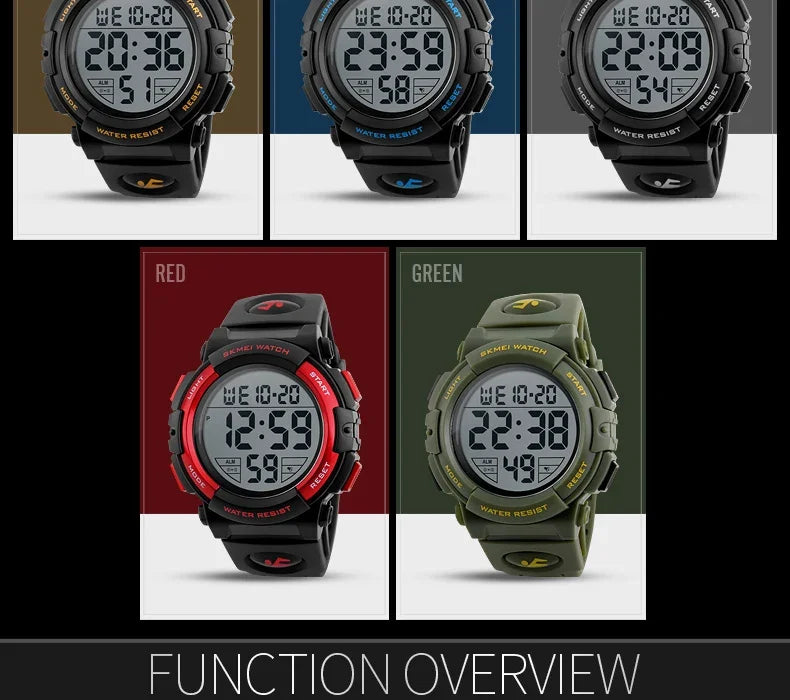 Reloj Deportivo Hombre SKMEI 1258 Digital - Multifunción Militar 5ATM Resistente al Agua Outdoor
