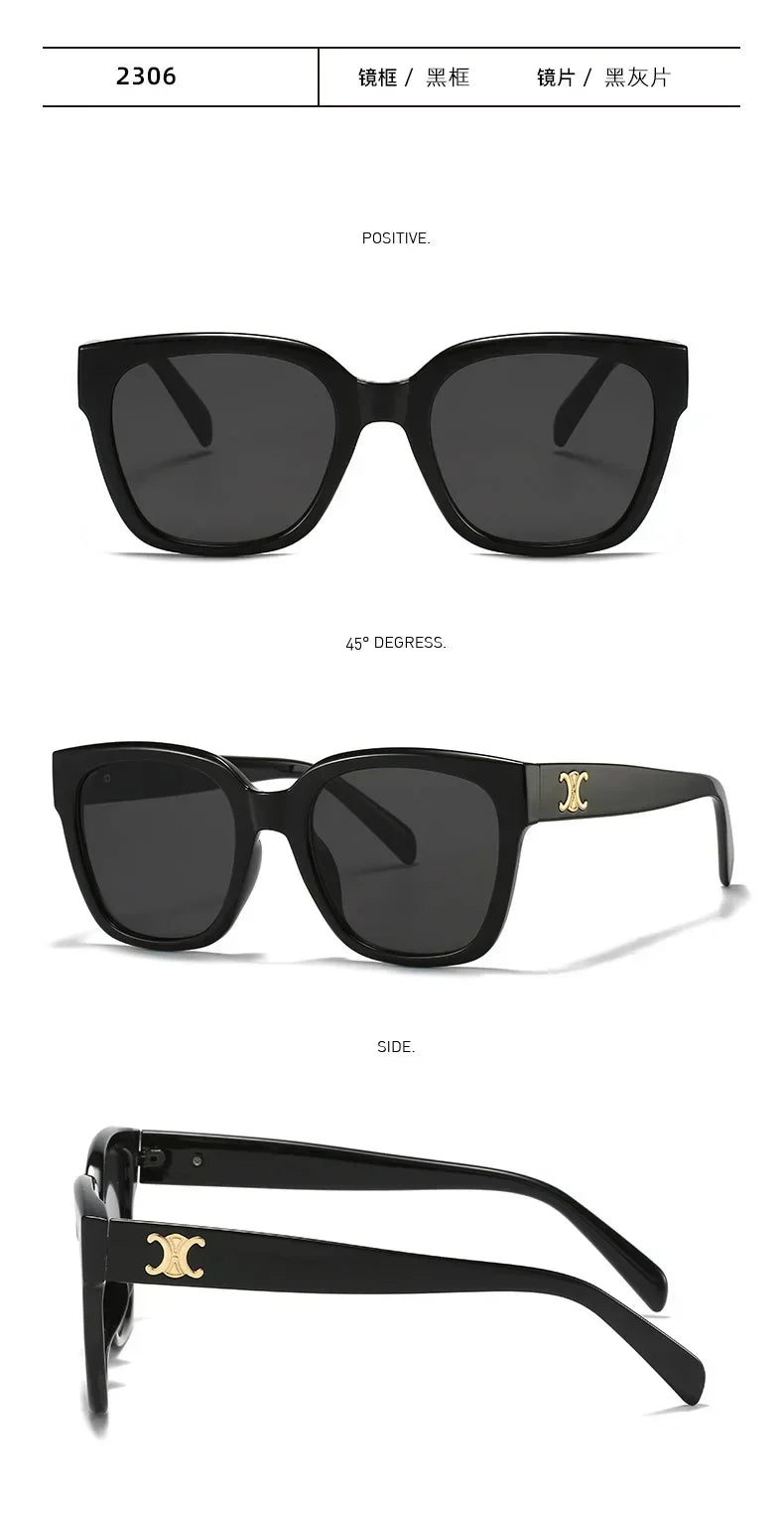 Gafas Sol Unisex Verano 2025 - Lentes Cuadradas Slim Anti UV Simples