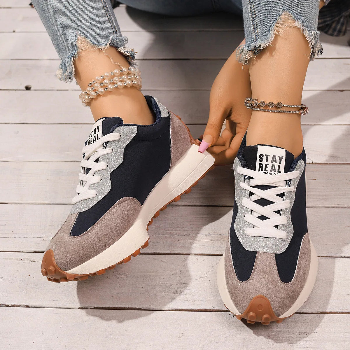 Sneakers Walking Mujer 2025 - Zapatillas Deportivas Plataforma Antideslizantes