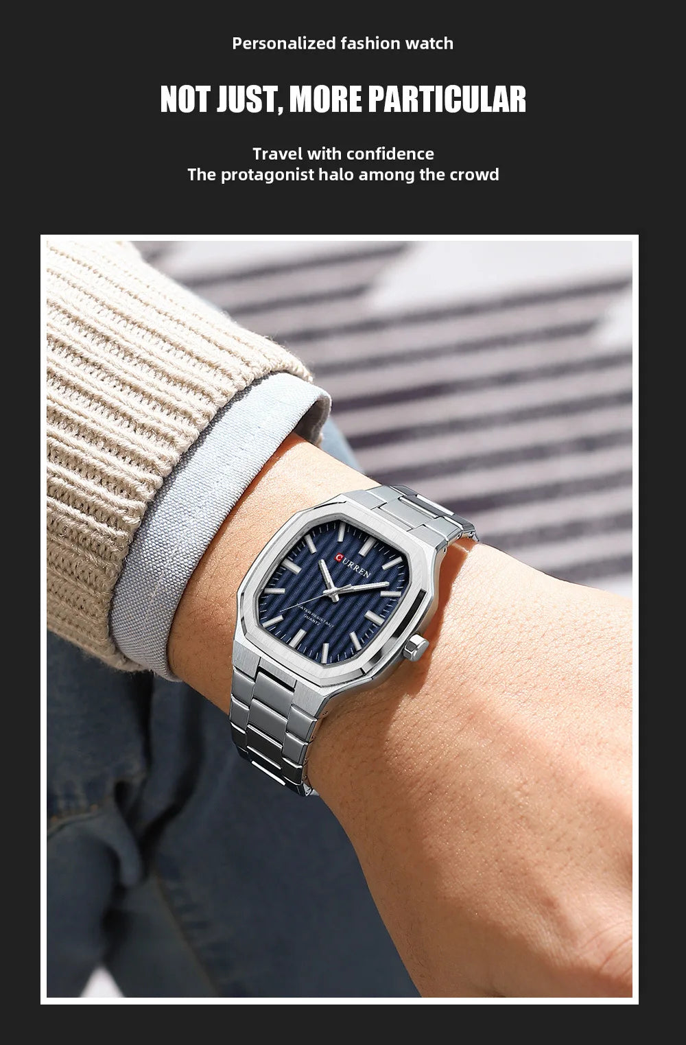 Reloj CURREN 8458 para Hombre - Cuarzo Business Resistente al Agua con Correa de Acero